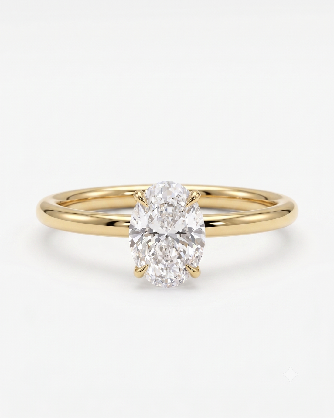 2ct Oval -cut classic solitaire ring | Gold Vermeil