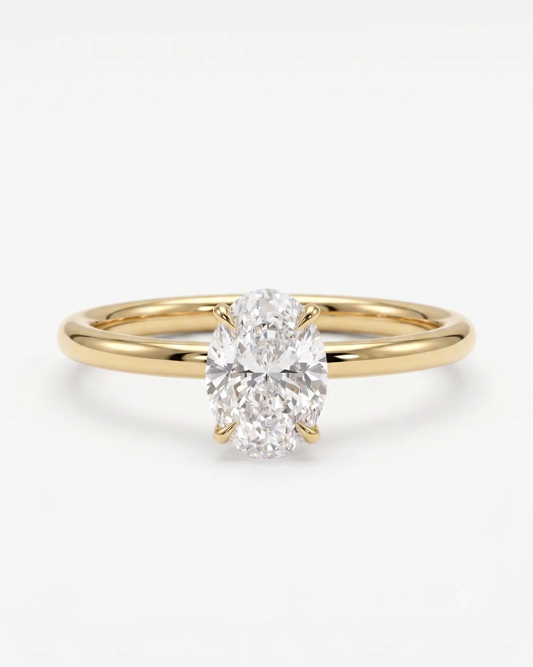 2ct Oval -cut classic solitaire ring | Gold Vermeil