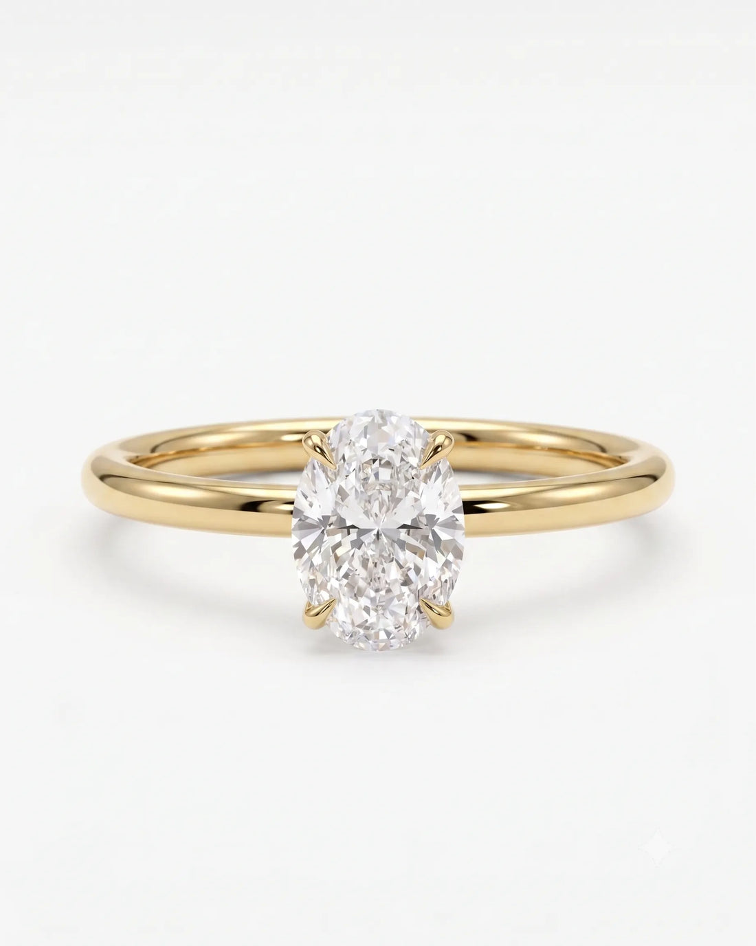2ct Oval -cut classic solitaire ring | Gold Vermeil