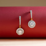 Round Halo Drop Earrings | Gold Vermeil
