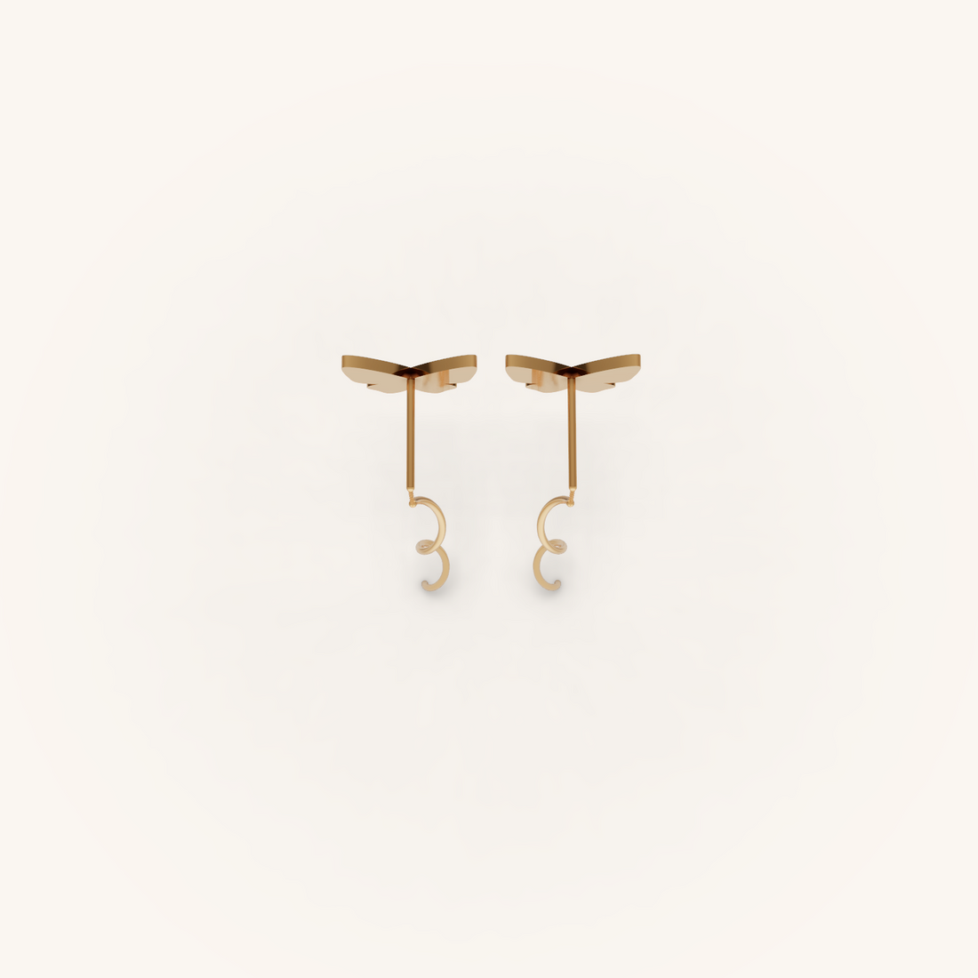 Gold Butterfly Thread Earrings