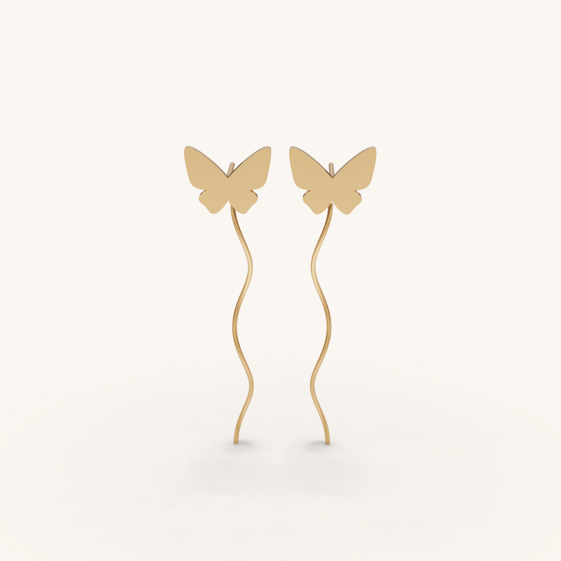 Gold Butterfly Thread Earrings