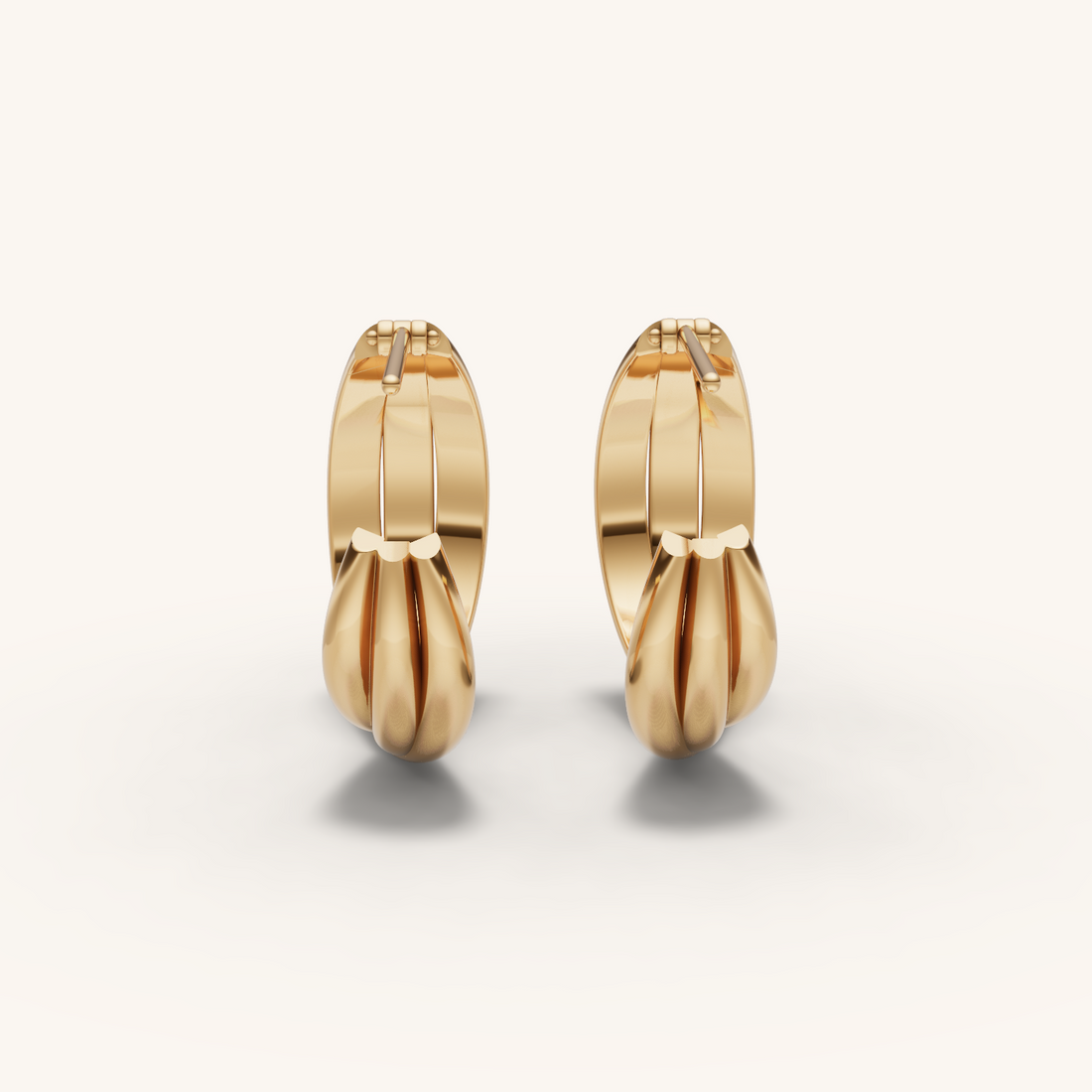 Chunky Layered Vermeil Hoops