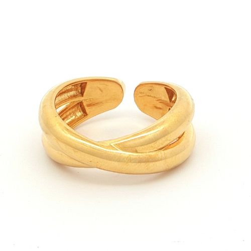 Gold-Plated Adjustable Crossover Ring