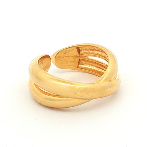 Gold-Plated Adjustable Crossover Ring