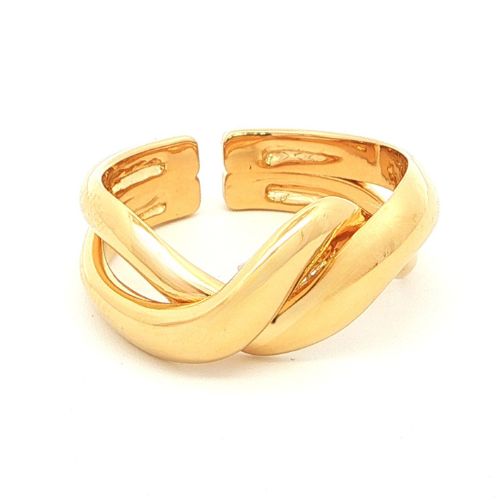 Gold Plated Twisted Adjustable Ring