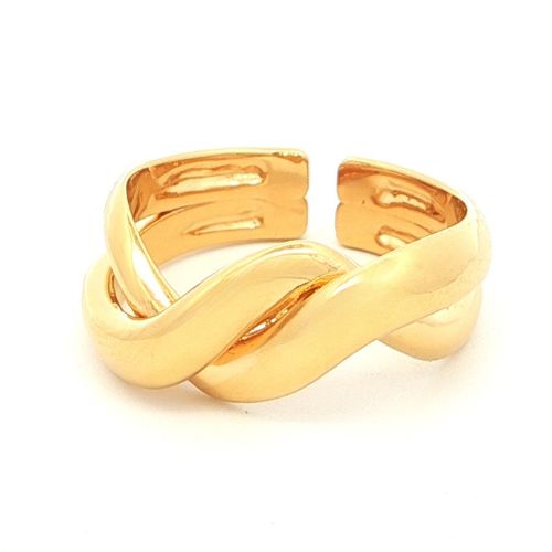 Gold Plated Twisted Adjustable Ring