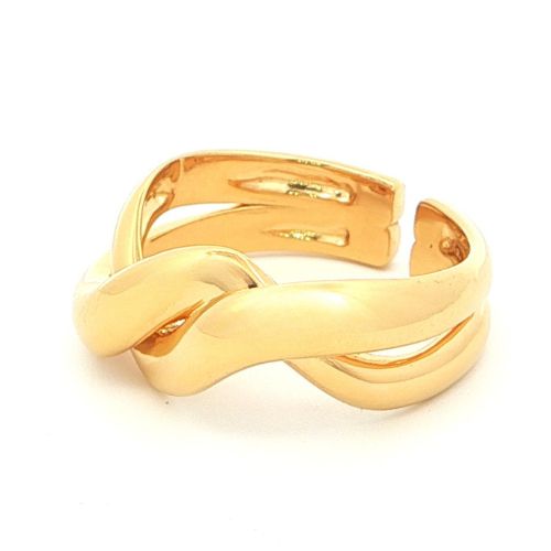 Gold Plated Twisted Adjustable Ring