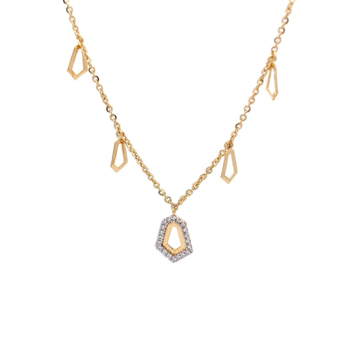 Geometric Diamond charm Necklace