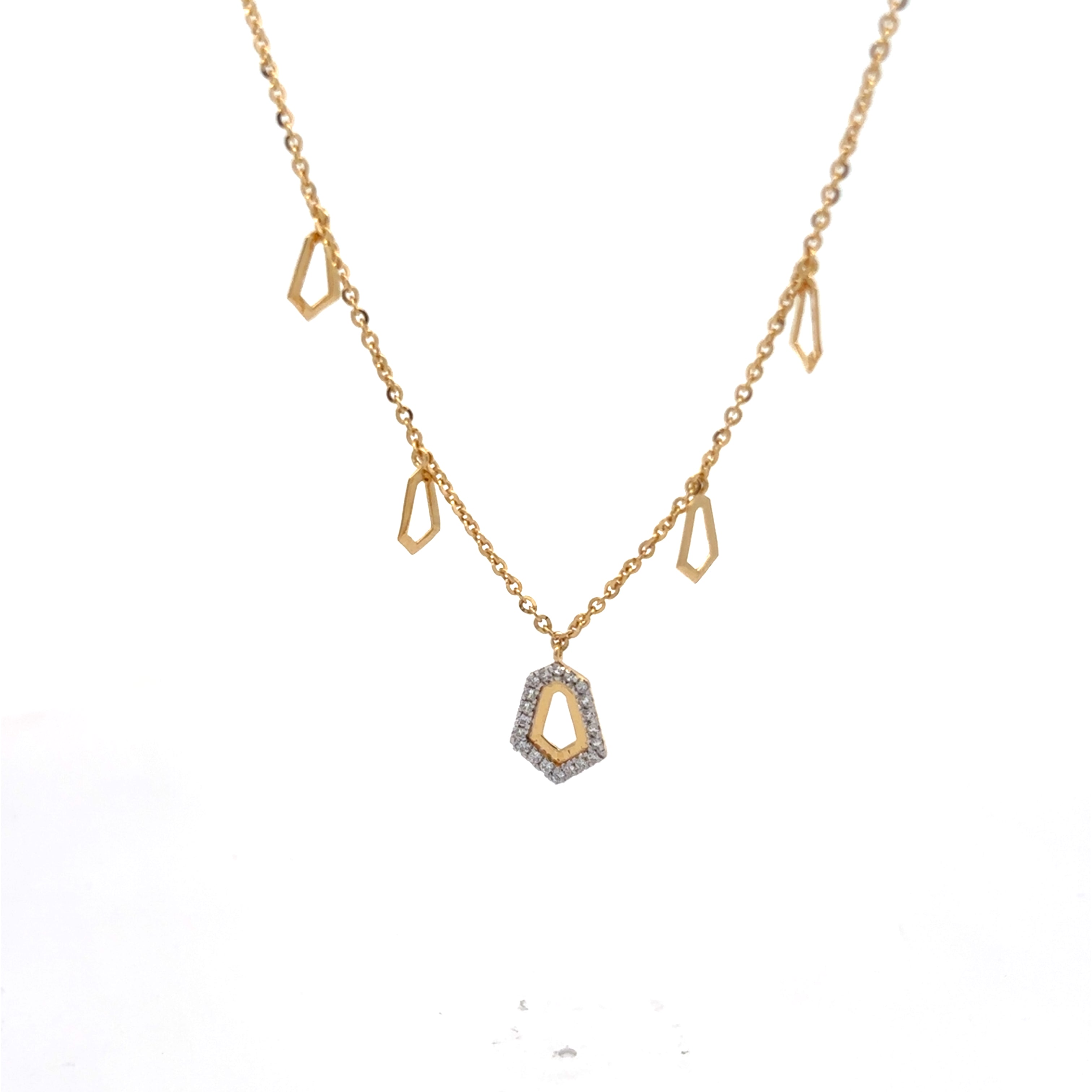 Geometric Diamond charm Necklace