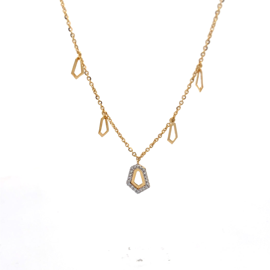 Geometric Diamond charm Necklace