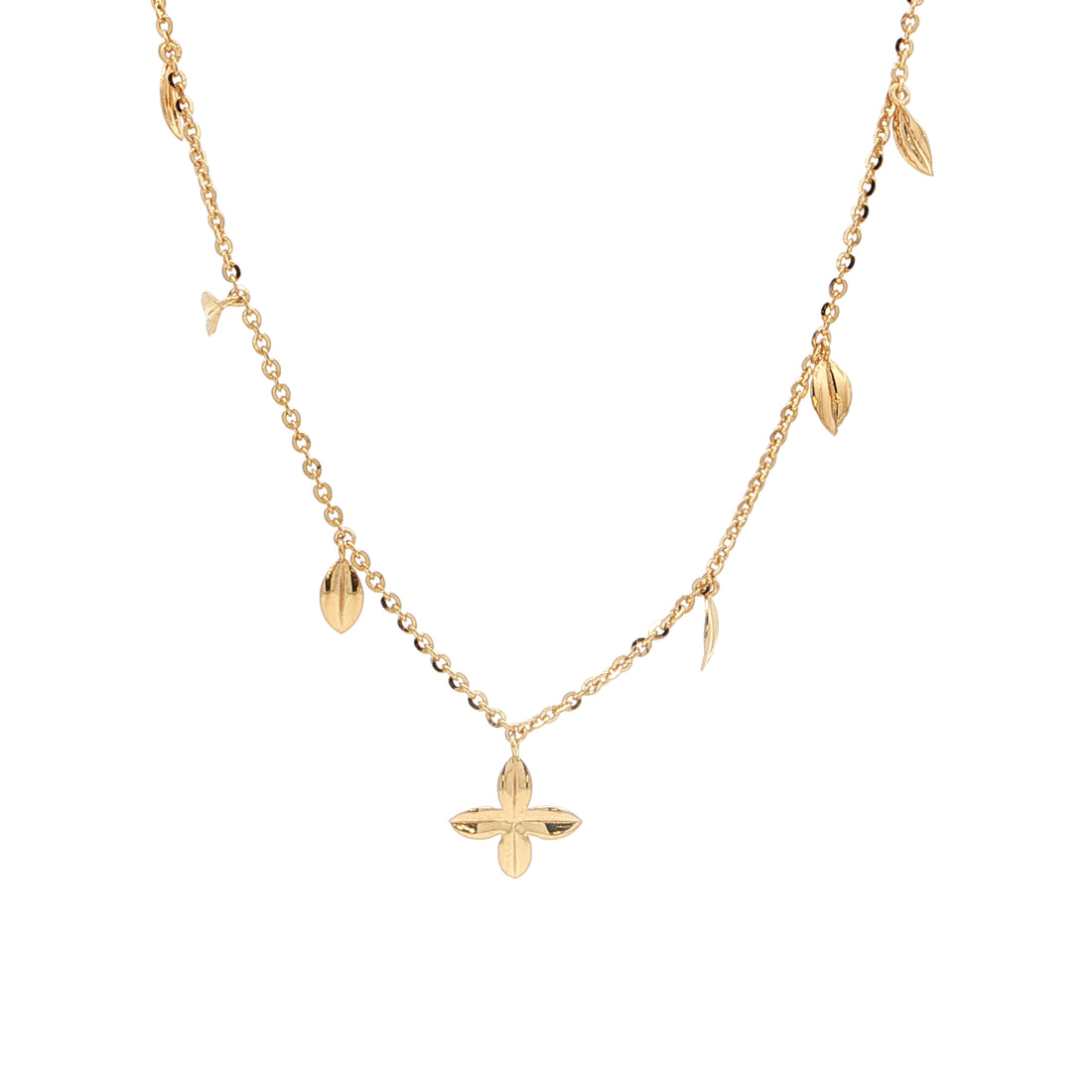 Leaf & Flower Charm Necklace