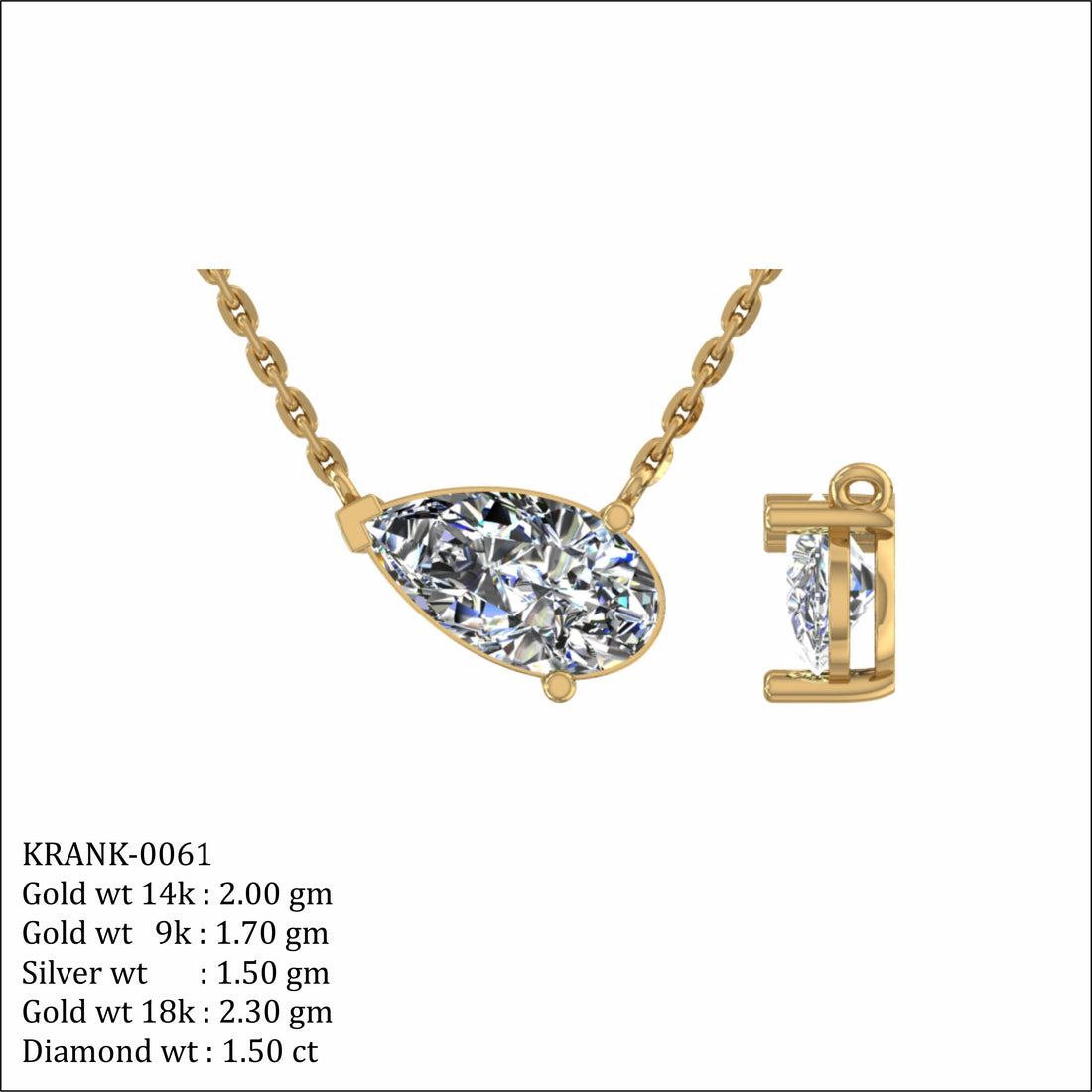Pear Solitaire Necklace