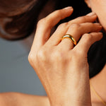 V-Shape Statement Gold Plated Ring