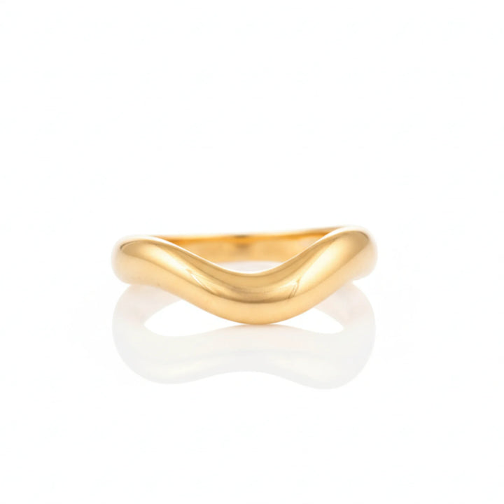 V-Shape Statement Gold Plated Ring