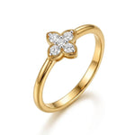 Floret Diamond Monzonite Vermeil ring
