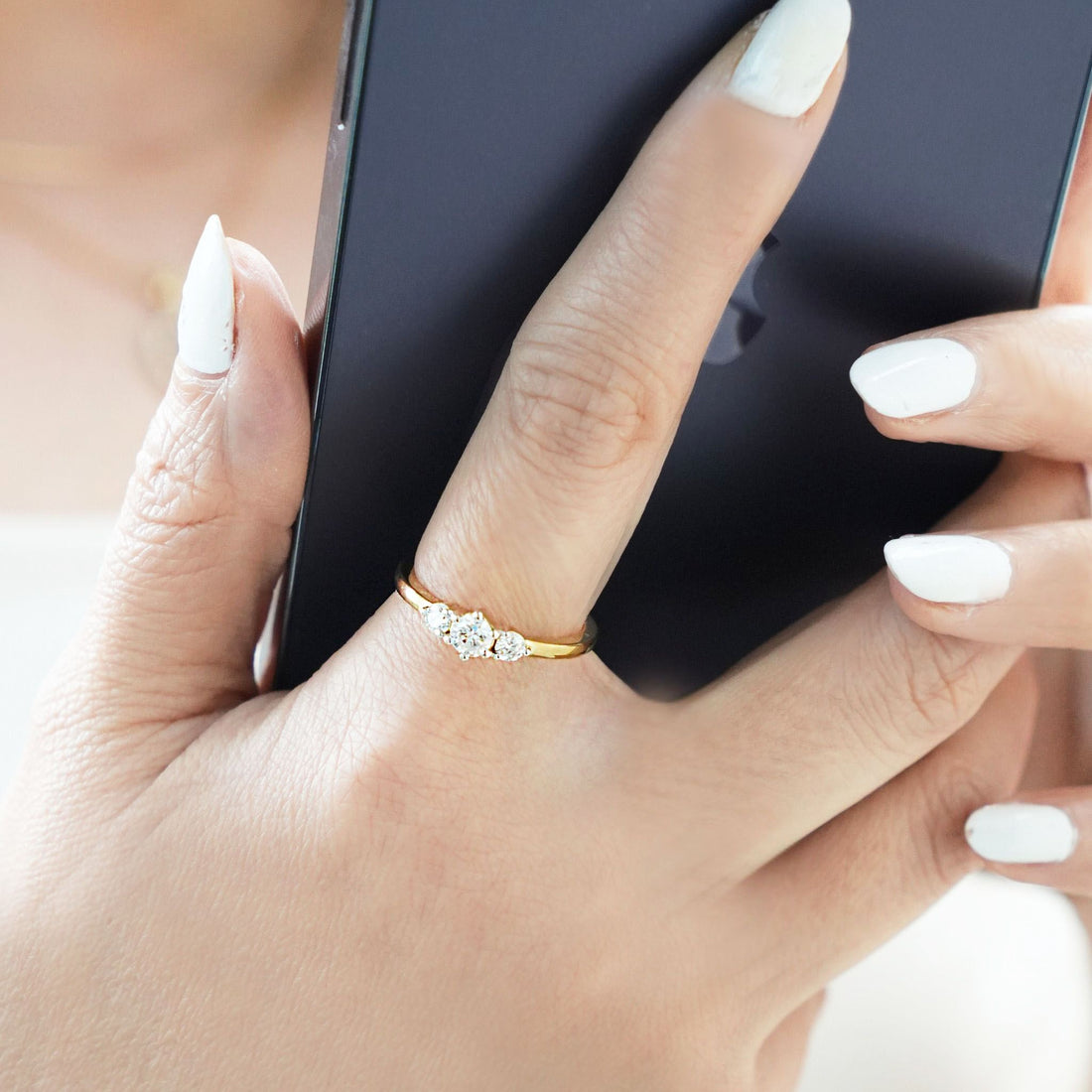 3-Stone Ring with Monzonite Diamond
