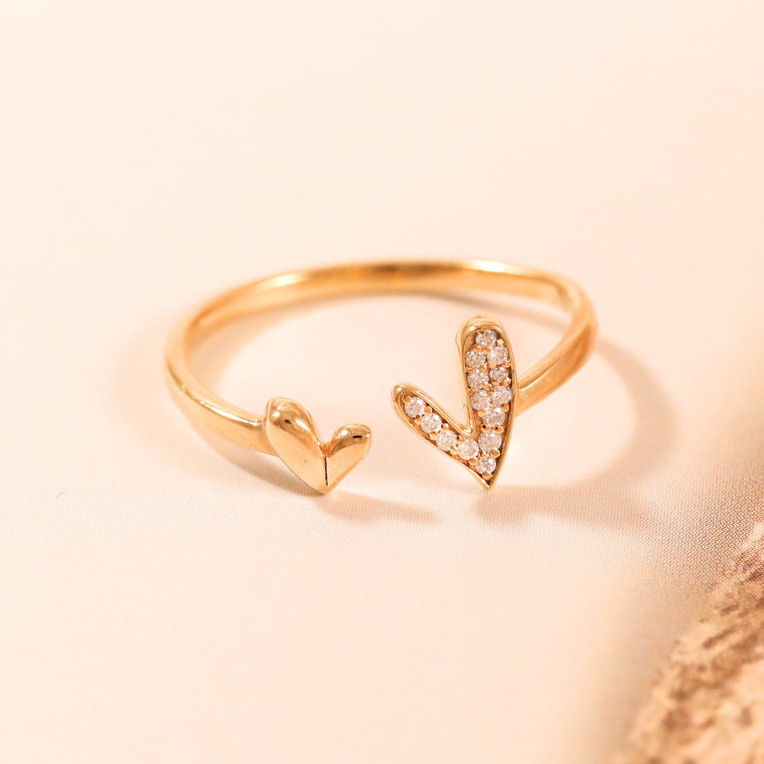 Dual Heart Vermeil Ring