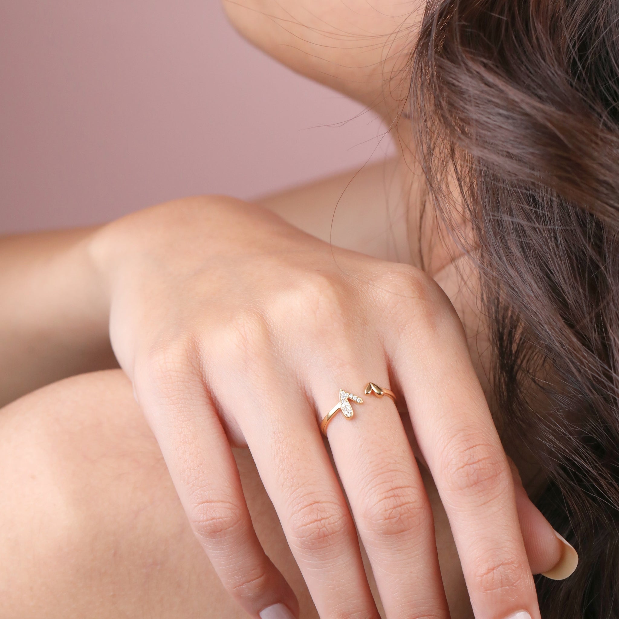 Dual Heart Vermeil Ring