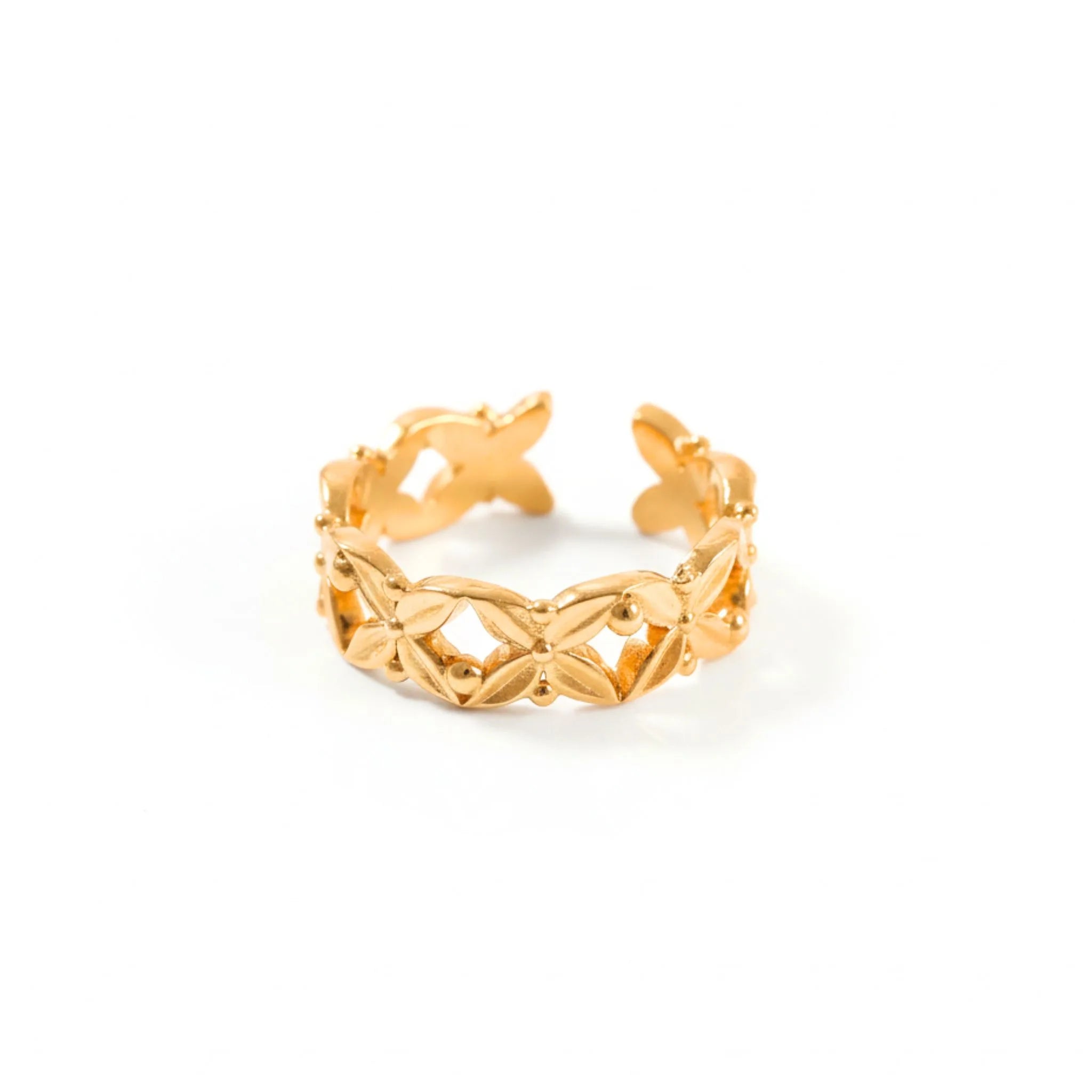 Gold-Plated Floral Eternity Band