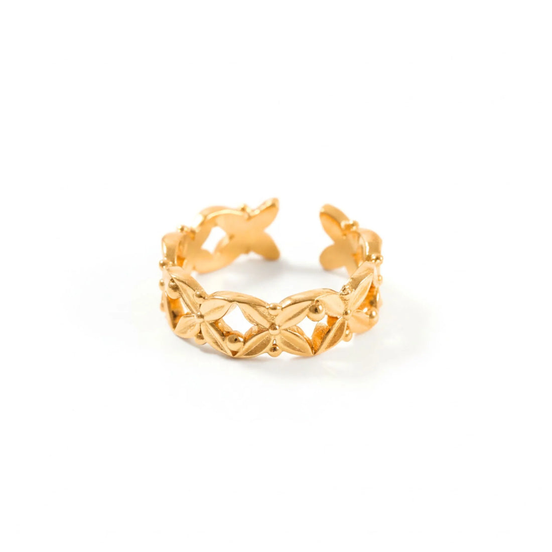 Gold-Plated Floral Eternity Band