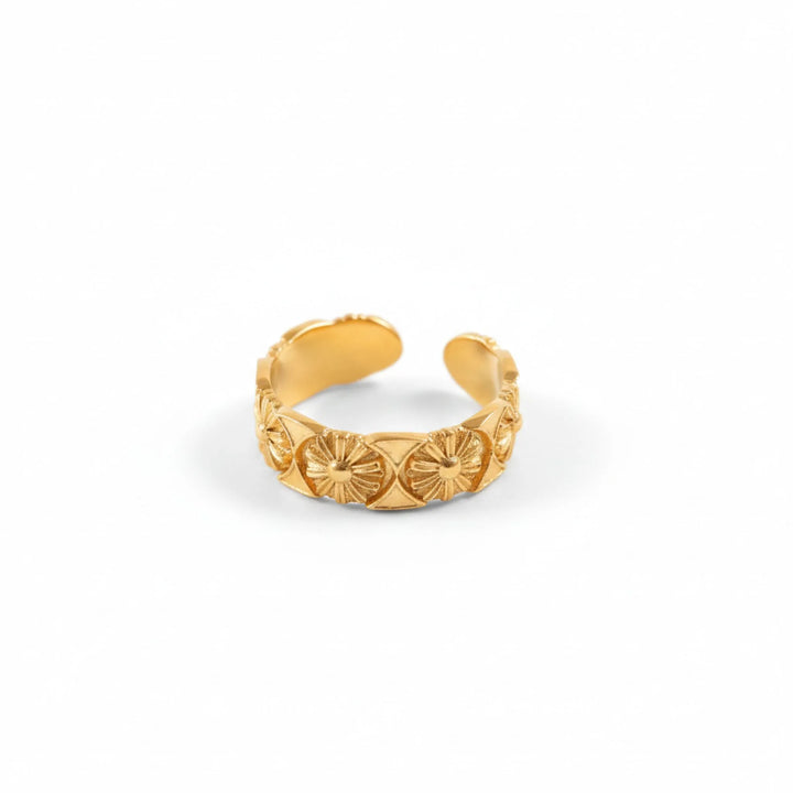 Gold Plated Floral Band Ring