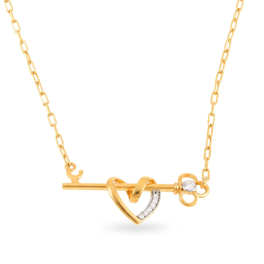 Heart & Key Pendant | Gold Plated