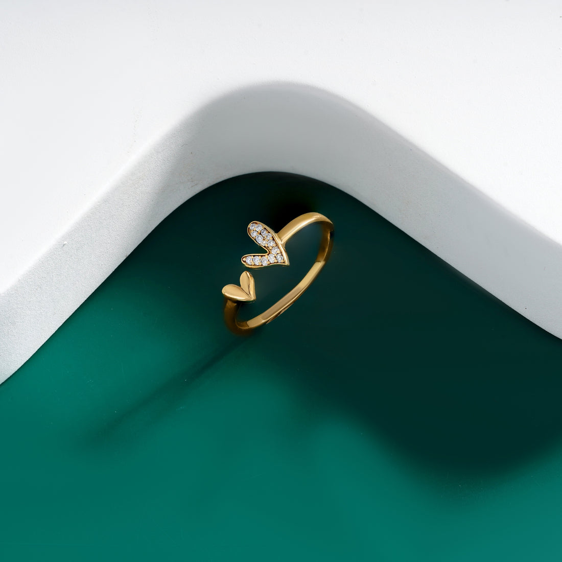 Dual Heart Vermeil Ring