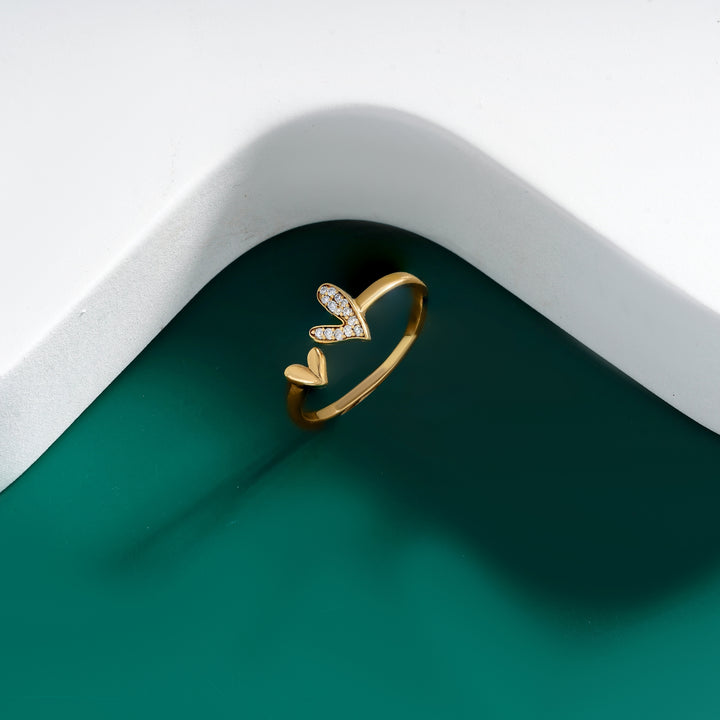 Dual Heart Vermeil Ring