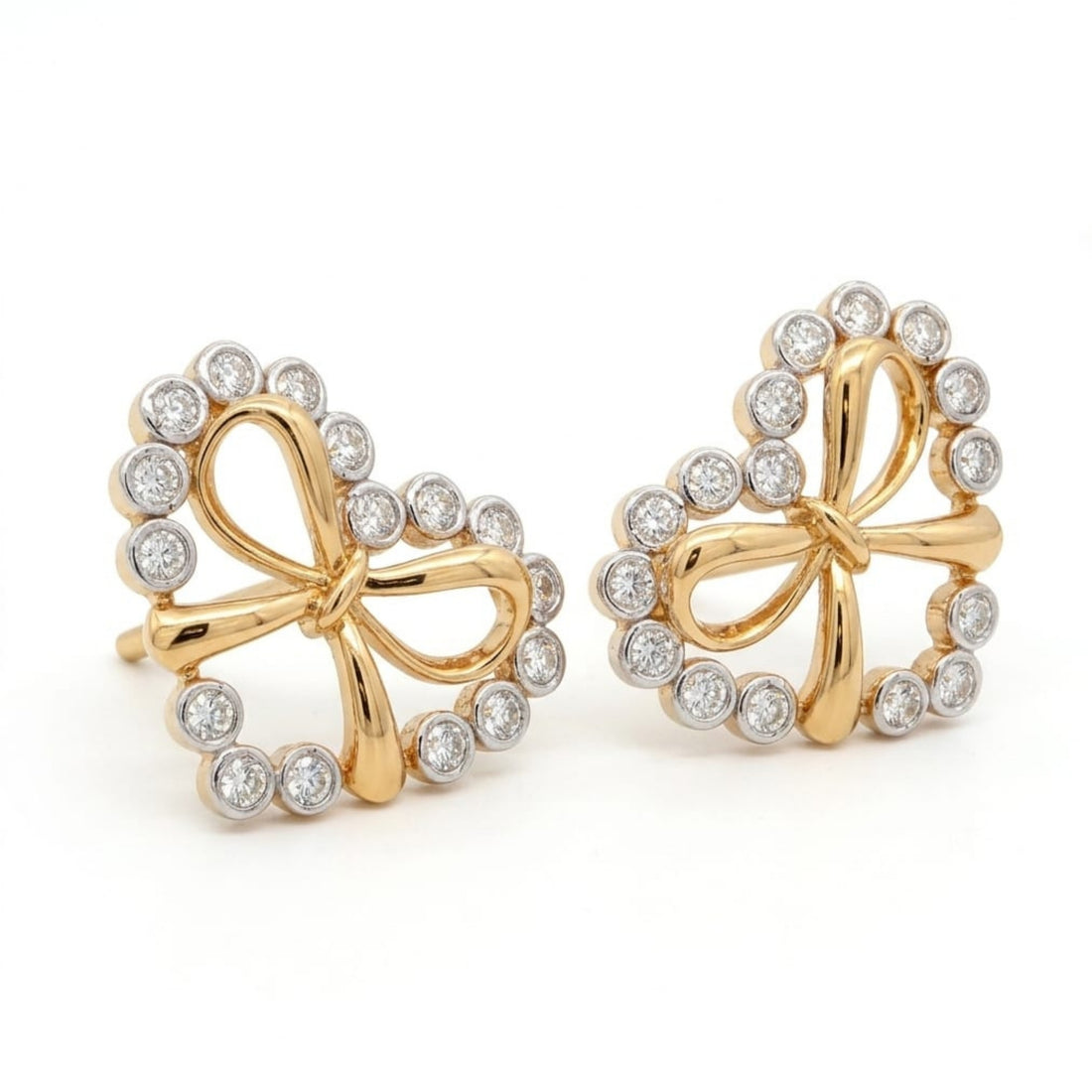 Bow Heart Stud Earrings