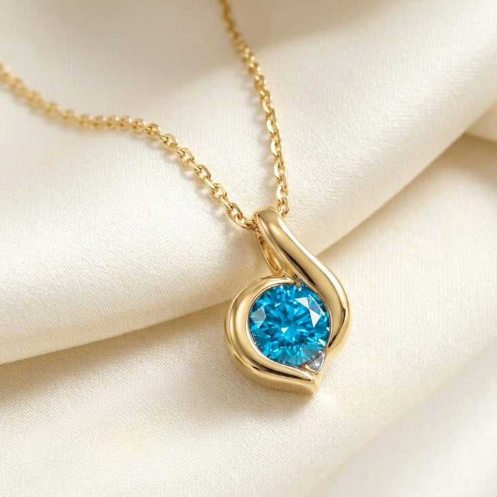 Aquamarine Solitaire Pendant