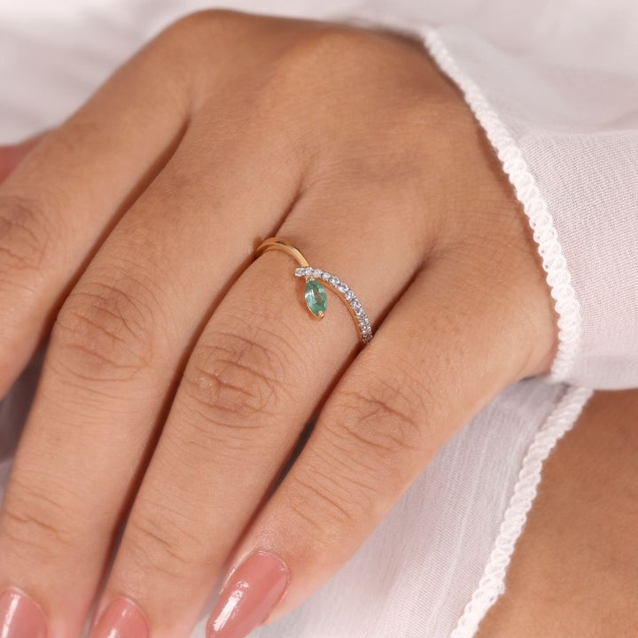 Green Lime Gemstone Ring | Gold Vermeil