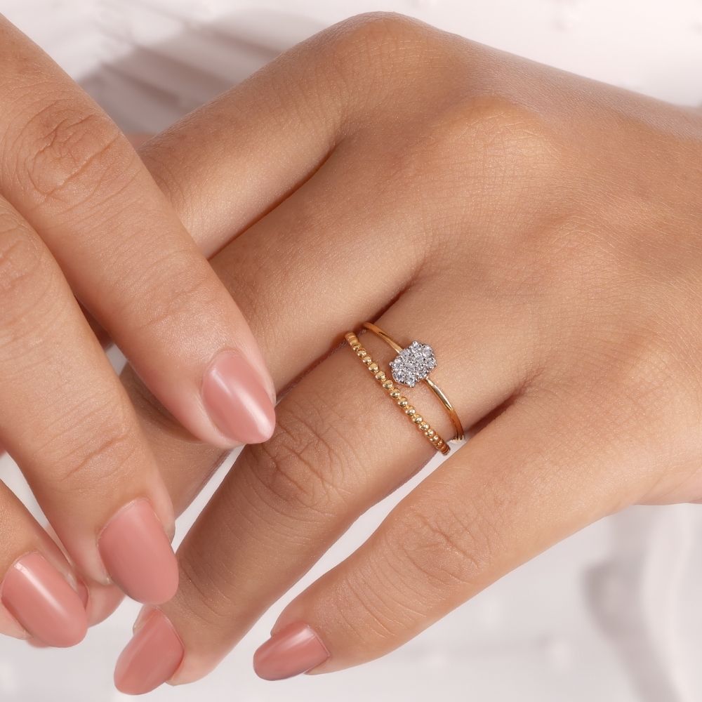 Beaded Dual-Band Ring | Gold Vermeil