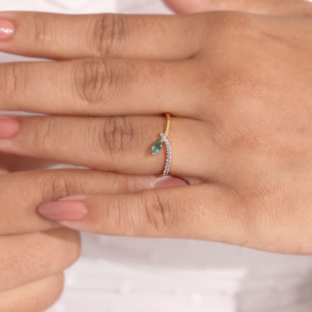 Green Lime Gemstone Ring | Gold Vermeil