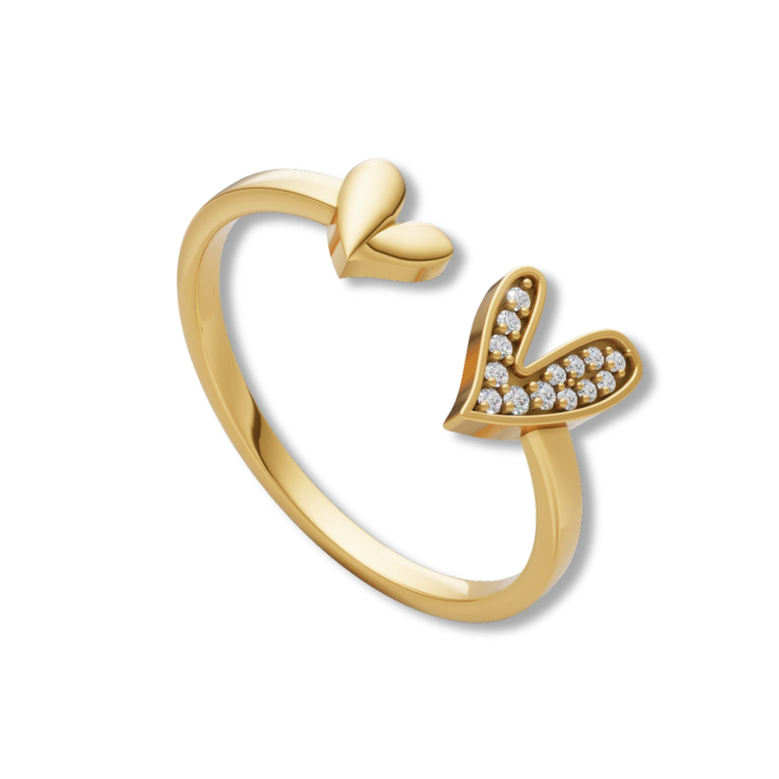 Dual Heart Vermeil Ring