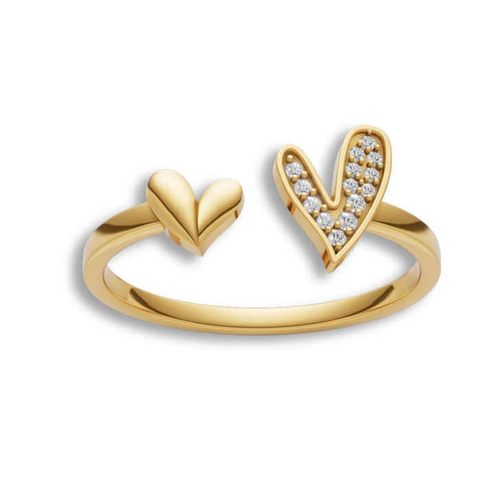 Dual Heart Vermeil Ring
