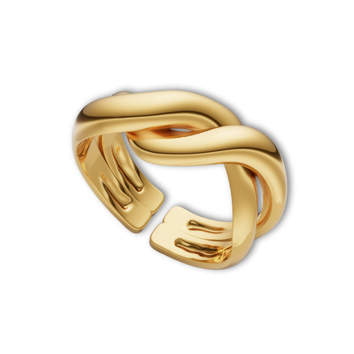 Gold Plated Twisted Adjustable Ring
