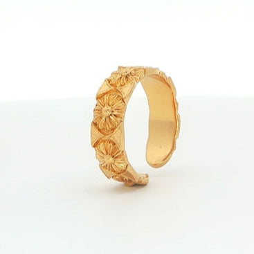 Gold Plated Floral Band Ring