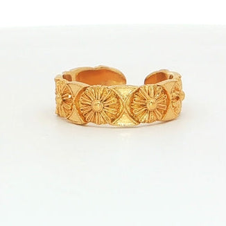 Gold Plated Floral Band Ring