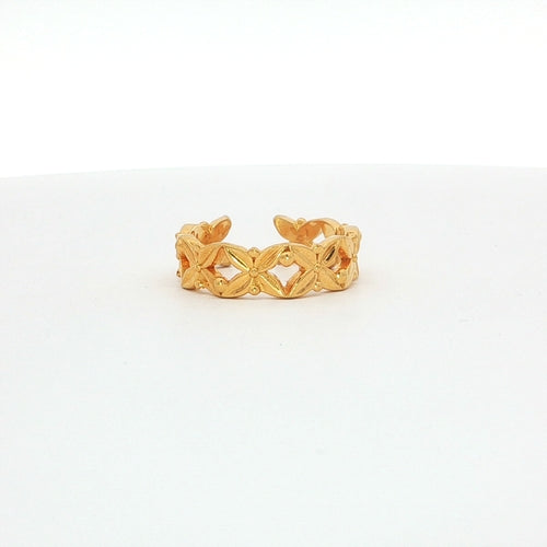 Gold-Plated Floral Eternity Band