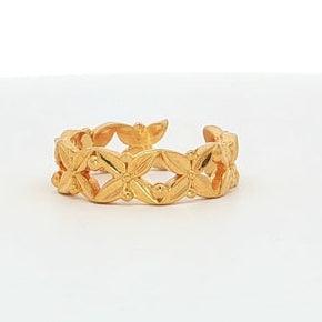 Gold-Plated Floral Eternity Band