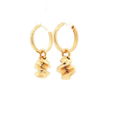 Spiral Drop Hoop Earrings | 18kt Gold Vermeil