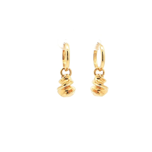 Spiral Drop Hoop Earrings | 18kt Gold Vermeil