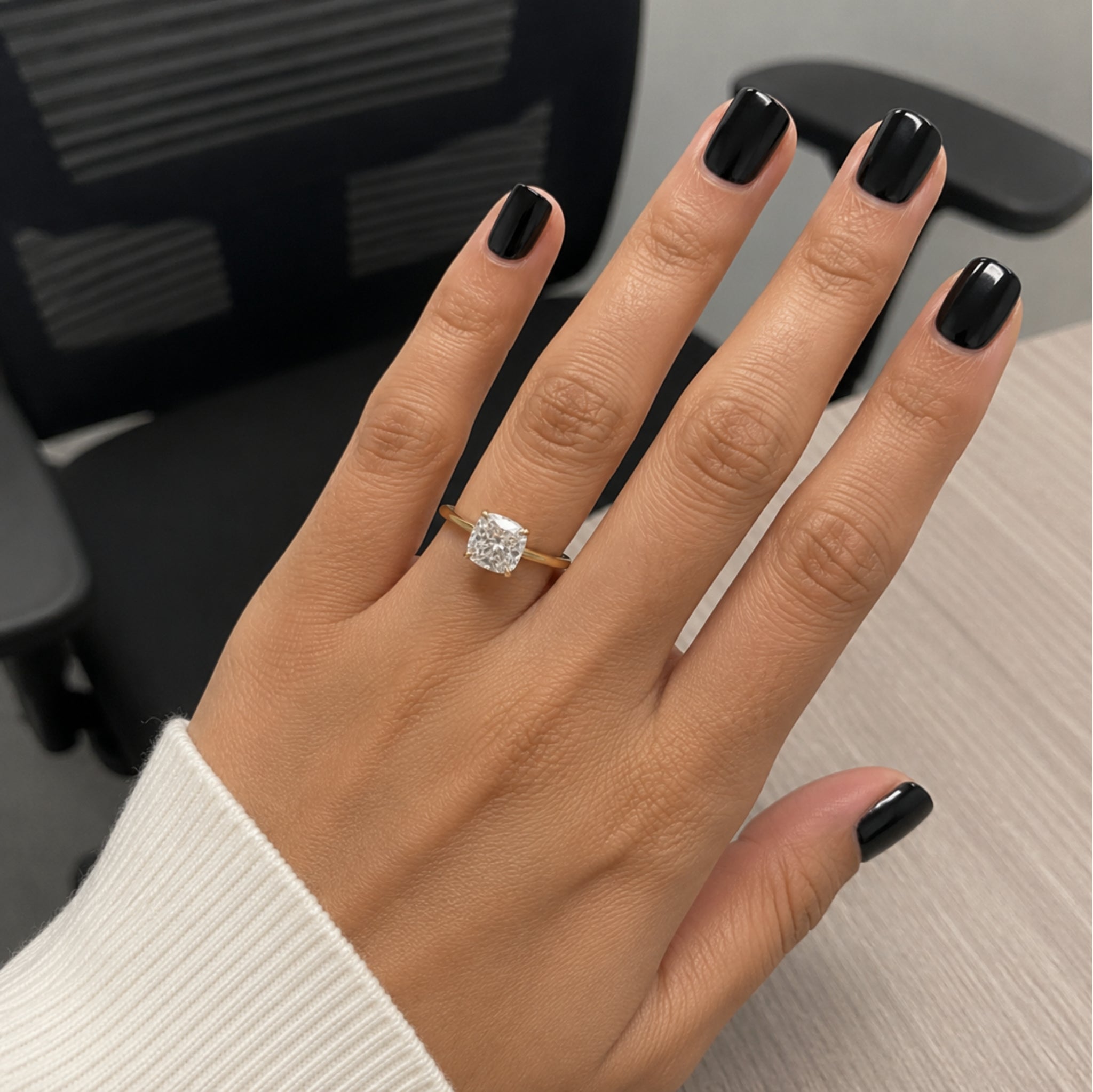 2ct Cushion moissanite diamond ring