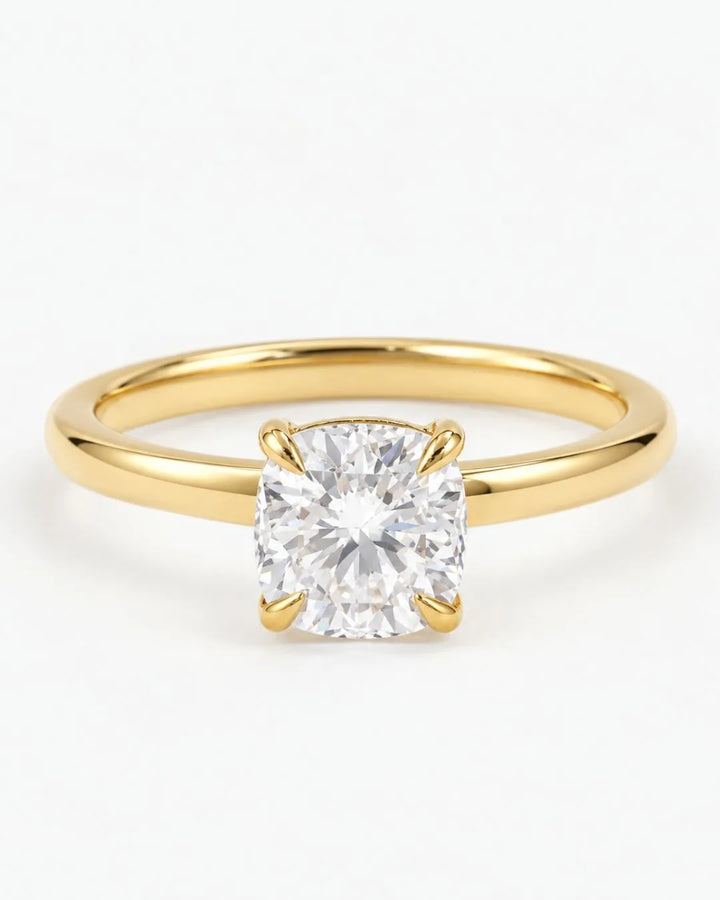 2ct Cushion cut Solitaire ring | Gold Vermeil