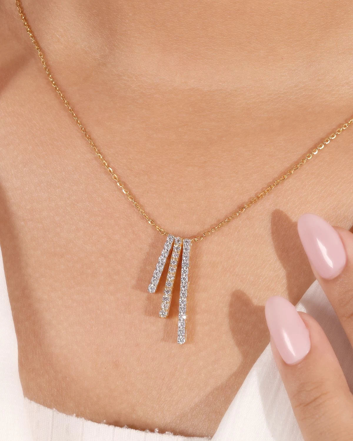 Triple Bar Drop Pendant | Gold Vermeil