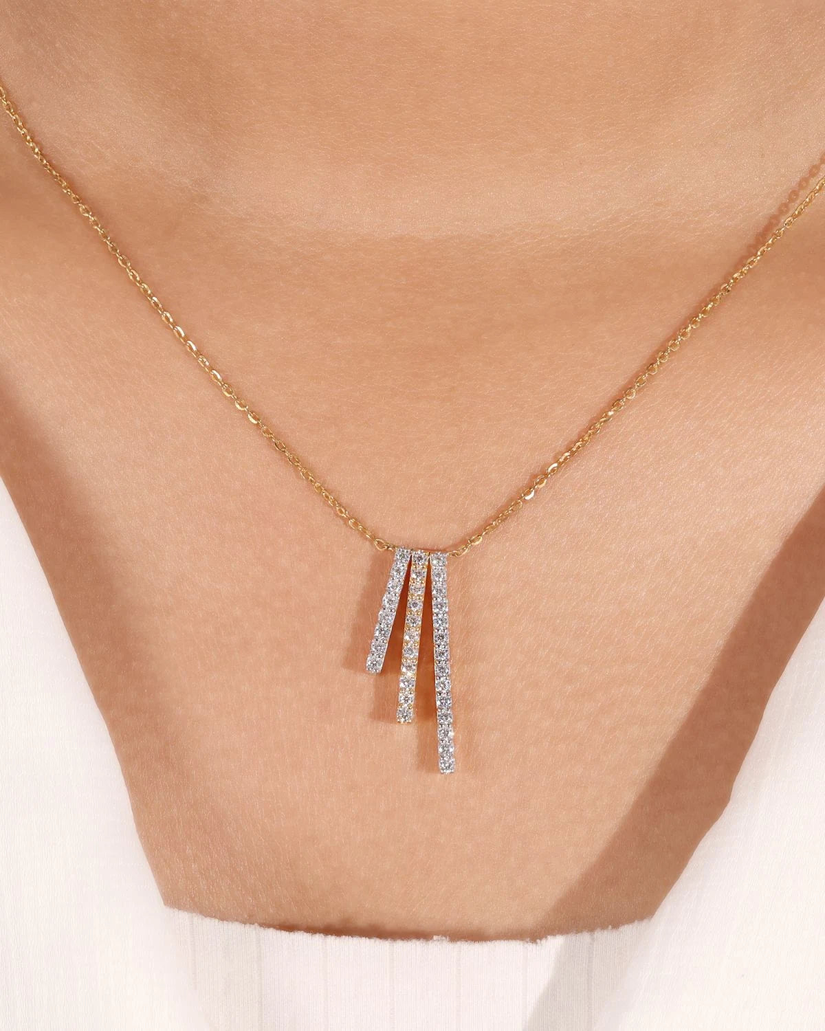 Triple Bar Drop Pendant | Gold Vermeil