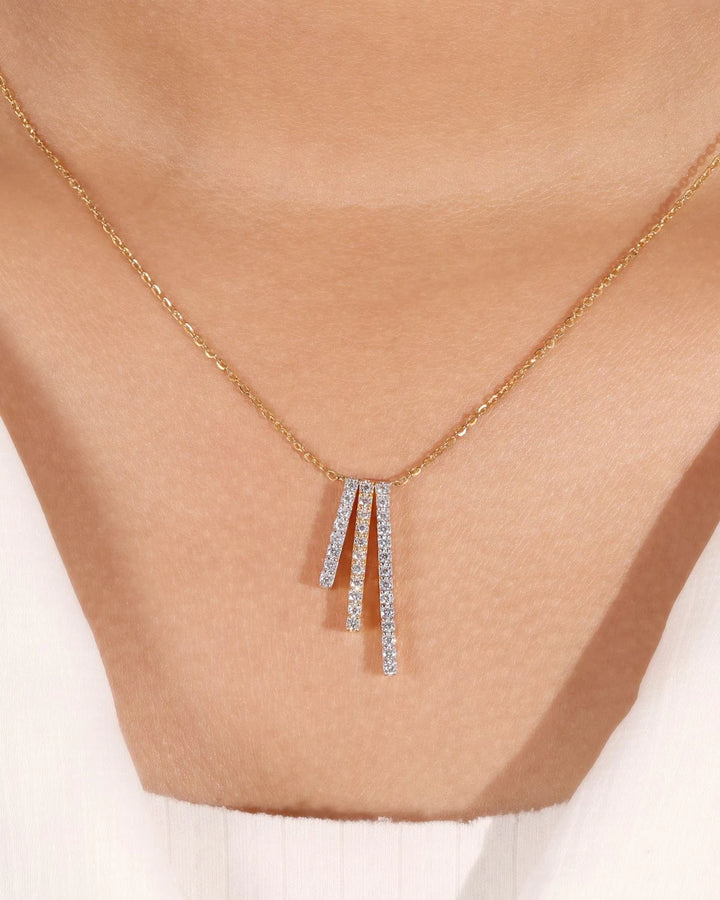 Triple Bar Drop Pendant | Gold Vermeil