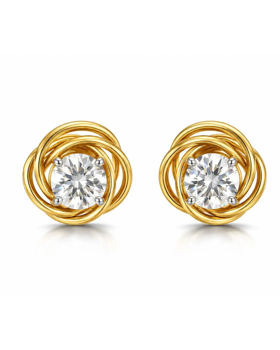 Twisted Halo Stud Earrings | Gold Vermeil