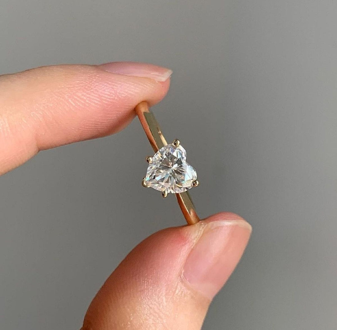 2ct Heart cut Solitaire ring | Gold Vermeil